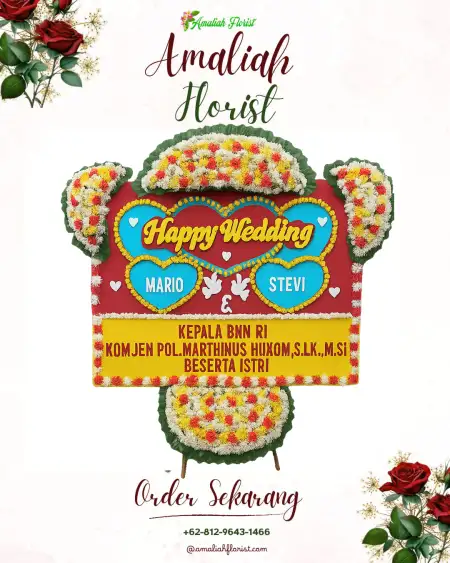 Papan Bunga Pernikahan Beber